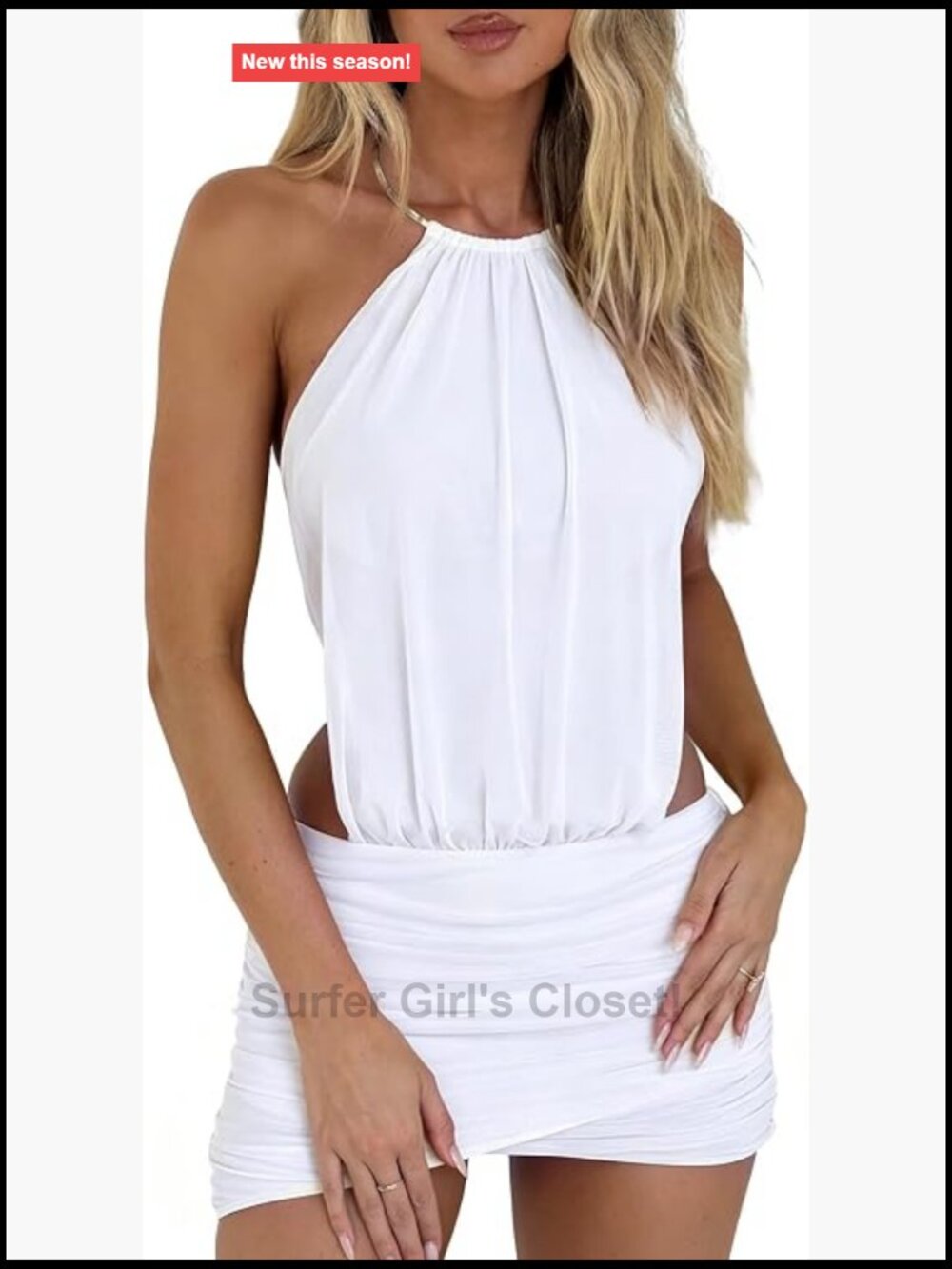 Sleeveless Tie Open Back Ruched Club Midi Dress